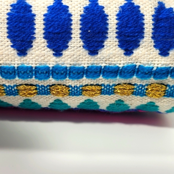 💄NWT-Catherine Malandrino-Pattern Knit Make up Bag-Made in India - Picture 3 of 5